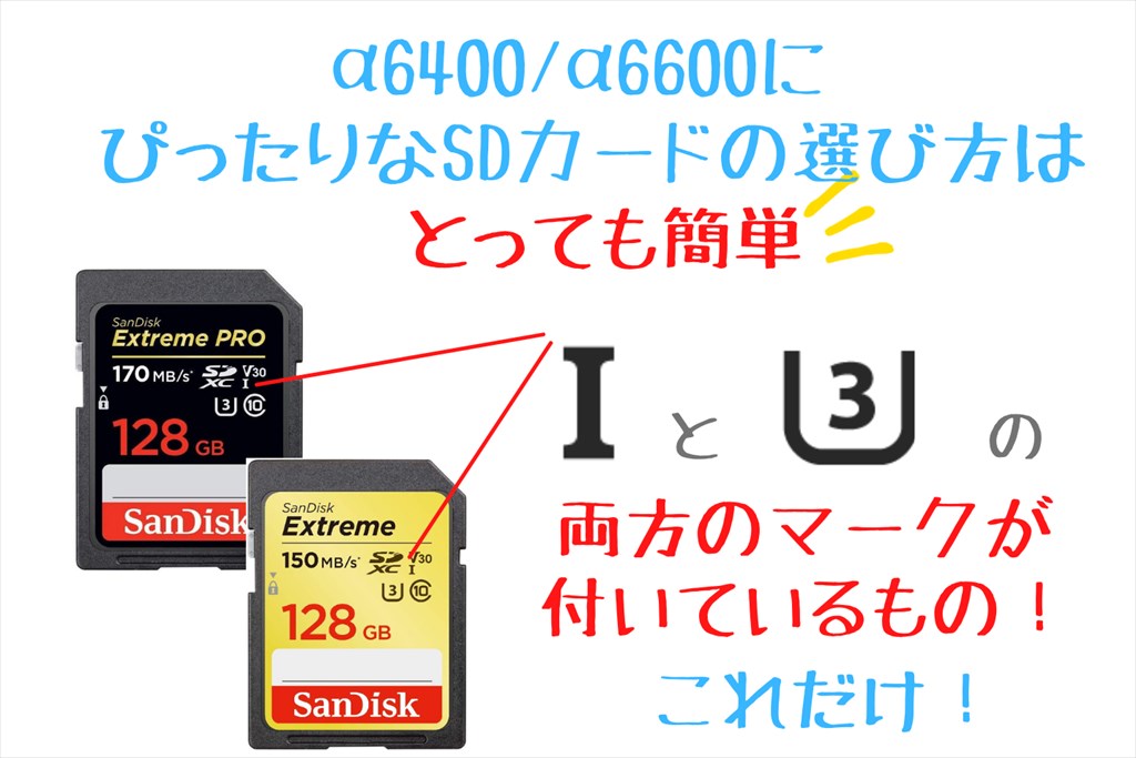 α6400とα6600のSDカード選び方解説画像
