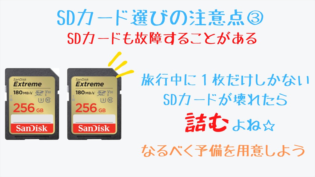 ZV-E10のSDカード選びの注意画像