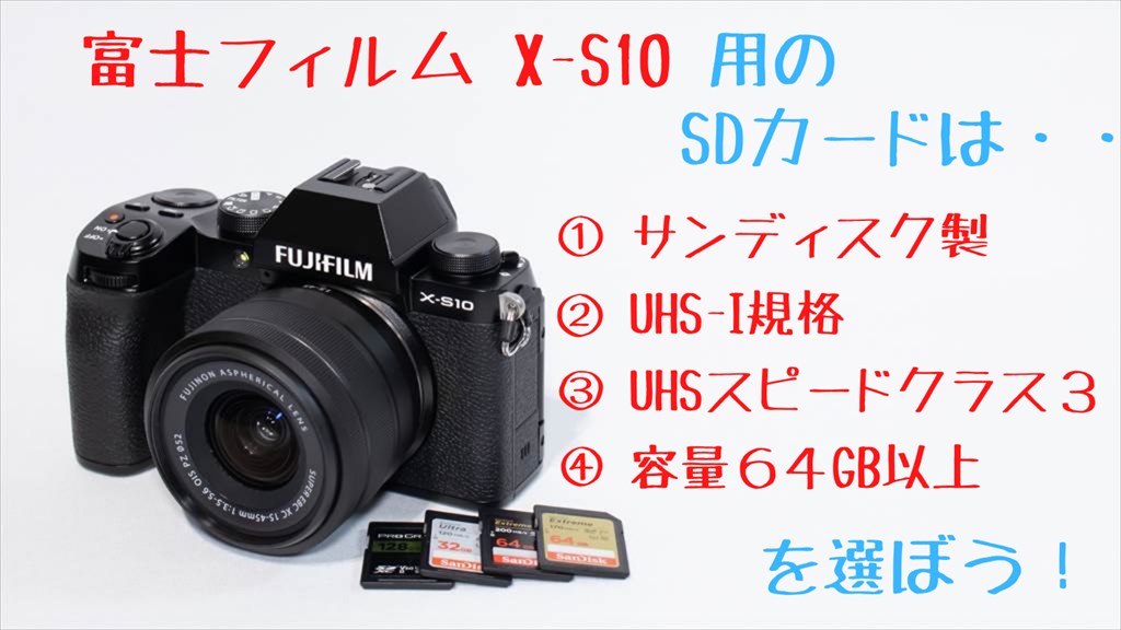 富士フィルムX-S10とSDカード画像
