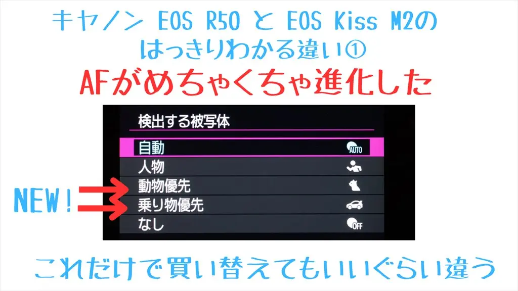 EOS R50AF設定画面