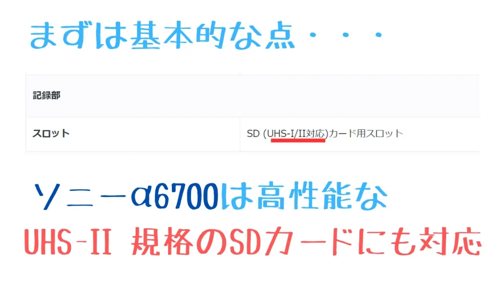 α6700の仕様表画像