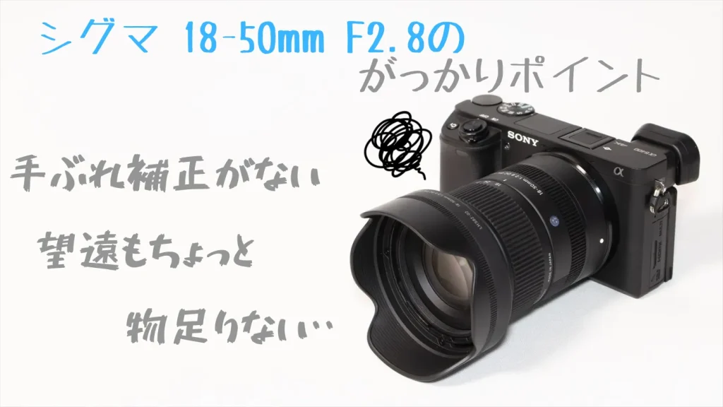 α6400とシグマ18-50mm F2.8 DC DNの組み合わせの弱点は手ぶれ補正がないこと