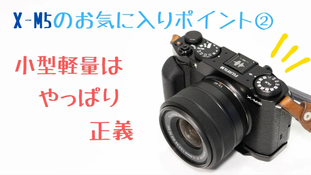 FUJIFILM X-M5は小型軽量で持ち出しやすい