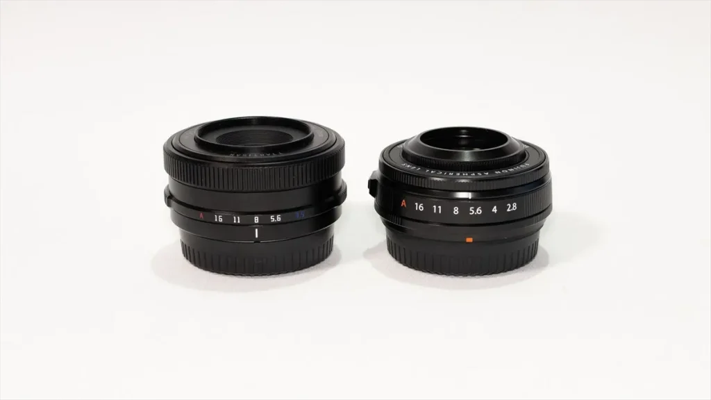TTArtisan AF 14mm F3.5とXF23mmF2.8の大きさ比較