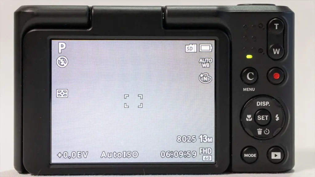 Kodak PIXPRO C1で64GB microSD使用時に表示された撮影可能枚数8025枚