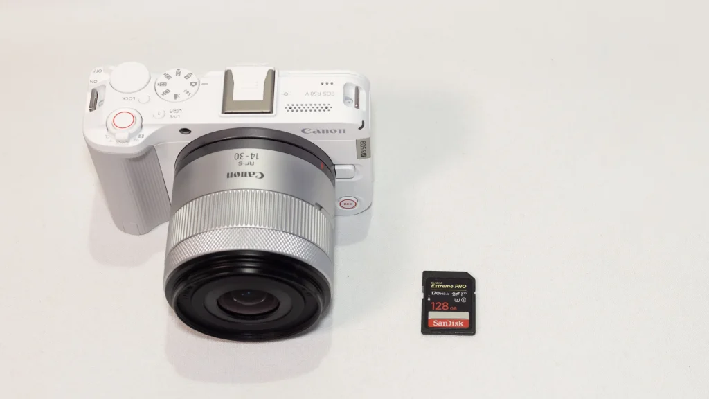 EOS R50 Vとサンディスク Extreme PRO V30 128GB