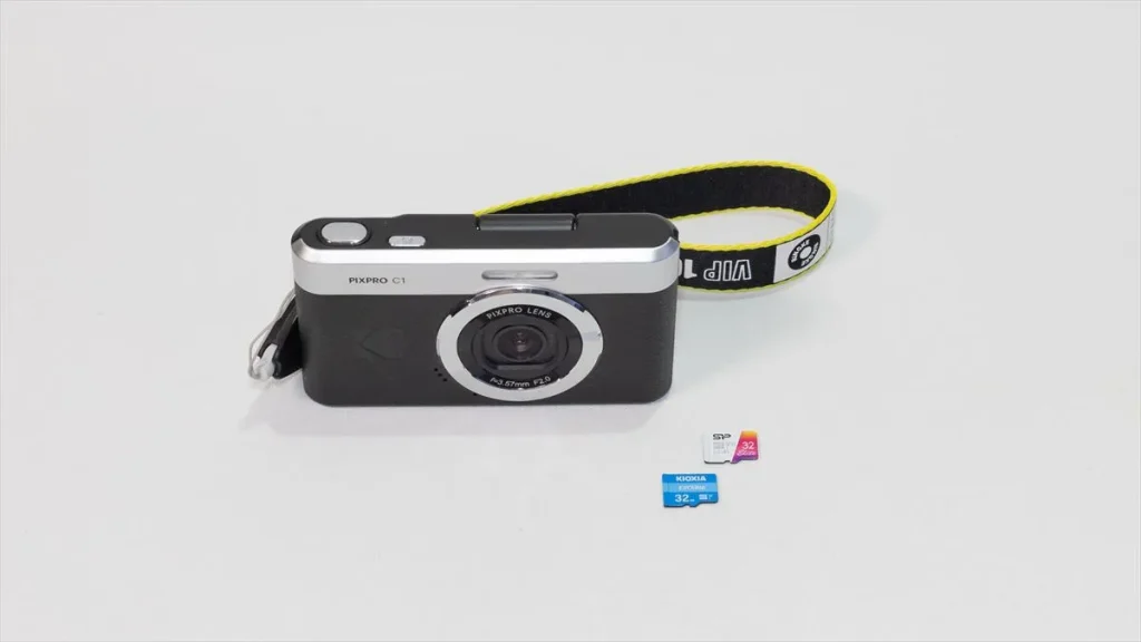 Kodak PIXPRO C1とキオクシア・シリコンパワーの32GB microSDカード