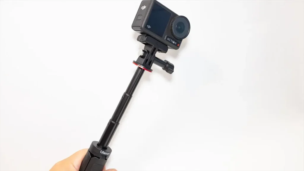 Ulanzi MT-09を伸ばして取り付けたOsmo Action 4