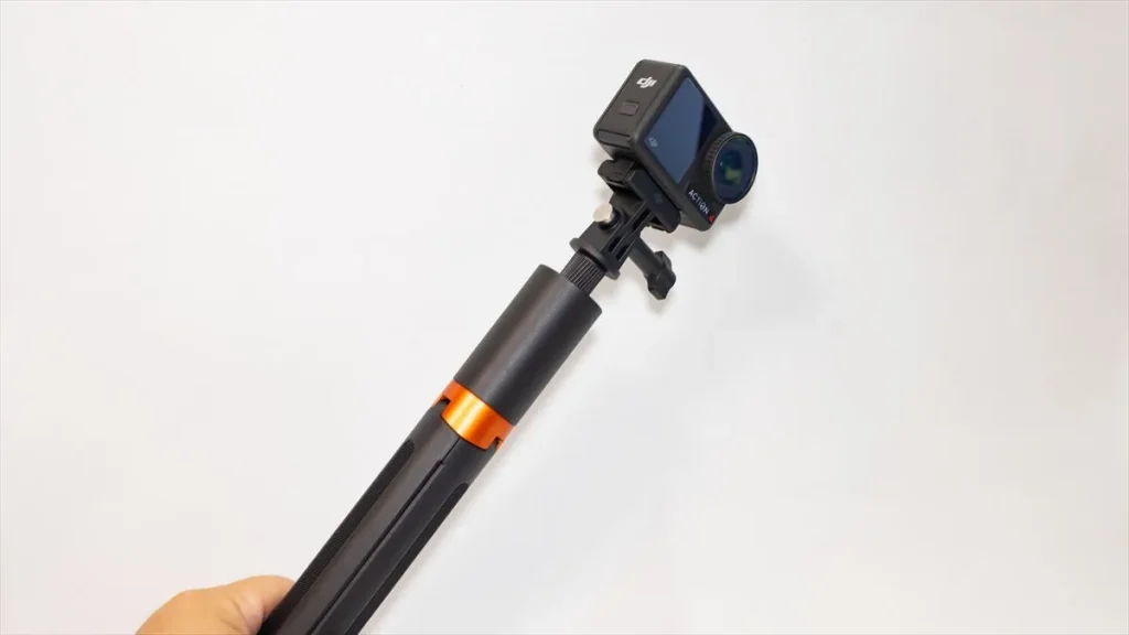 K&F Concept延長ロッドに取り付けたOsmo Action 4
